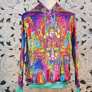 Westcoast Hoodie Large Men’s Psychedelic Art Print Pullover Streetwear